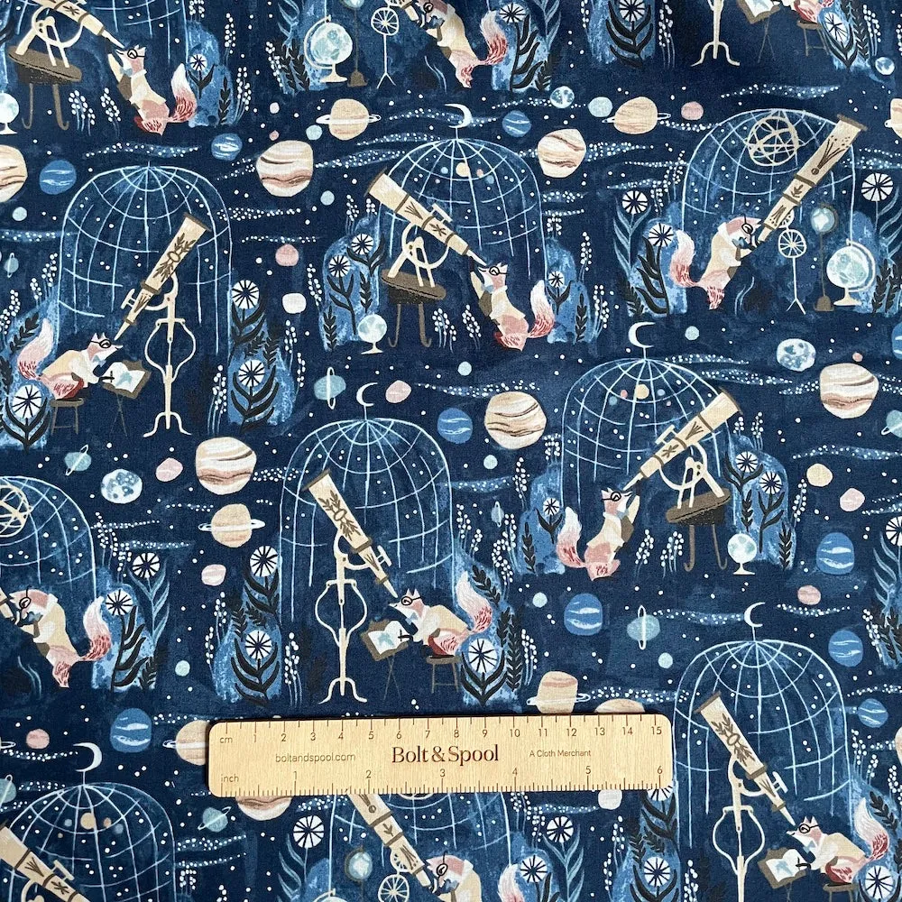 1-1/2 yard Remnant : Dear Stella : Starstuff - Navy