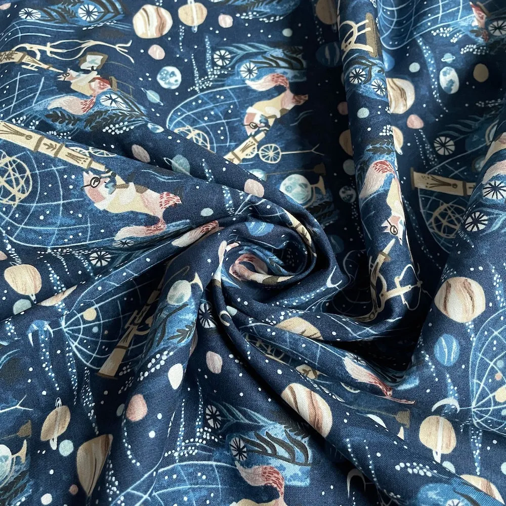 1-1/2 yard Remnant : Dear Stella : Starstuff - Navy