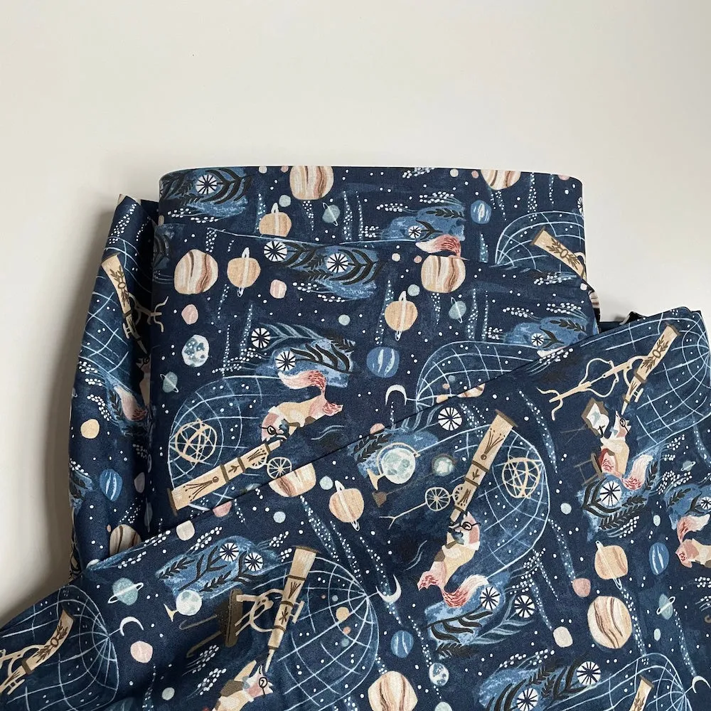 1-1/2 yard Remnant : Dear Stella : Starstuff - Navy