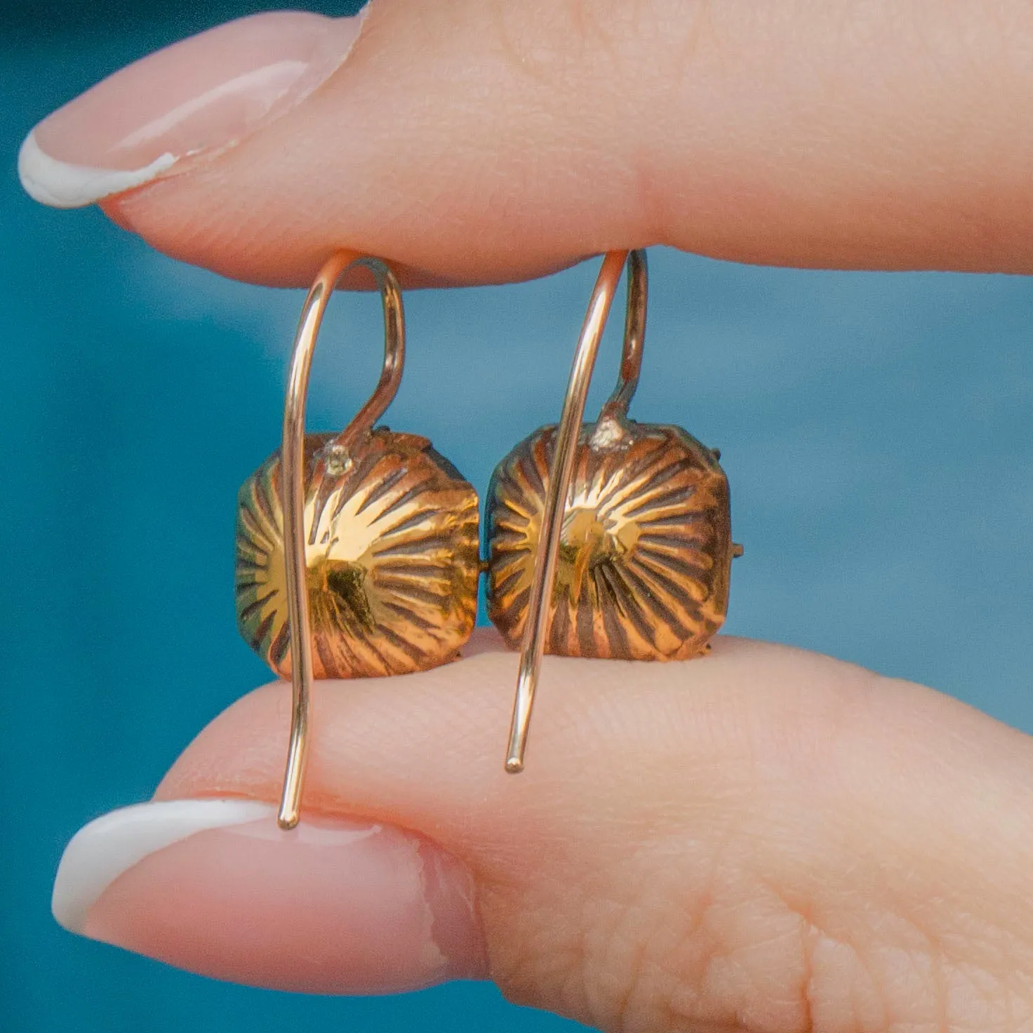 15ct Gold Georgian Paste Earrings, c.1780