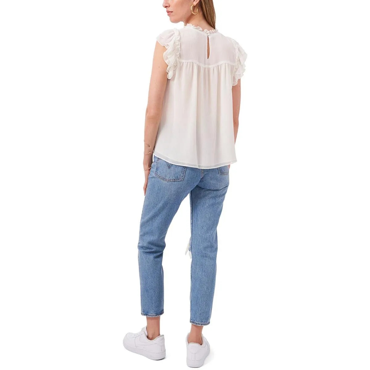 1.State Womens Ruffled Flutter Sleeves Blouse