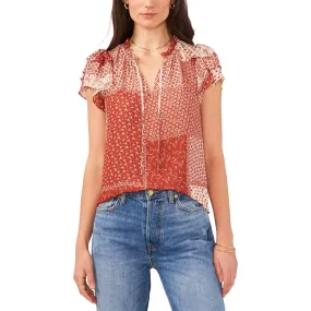 1.State Womens V-Neck Floral Print Blouse