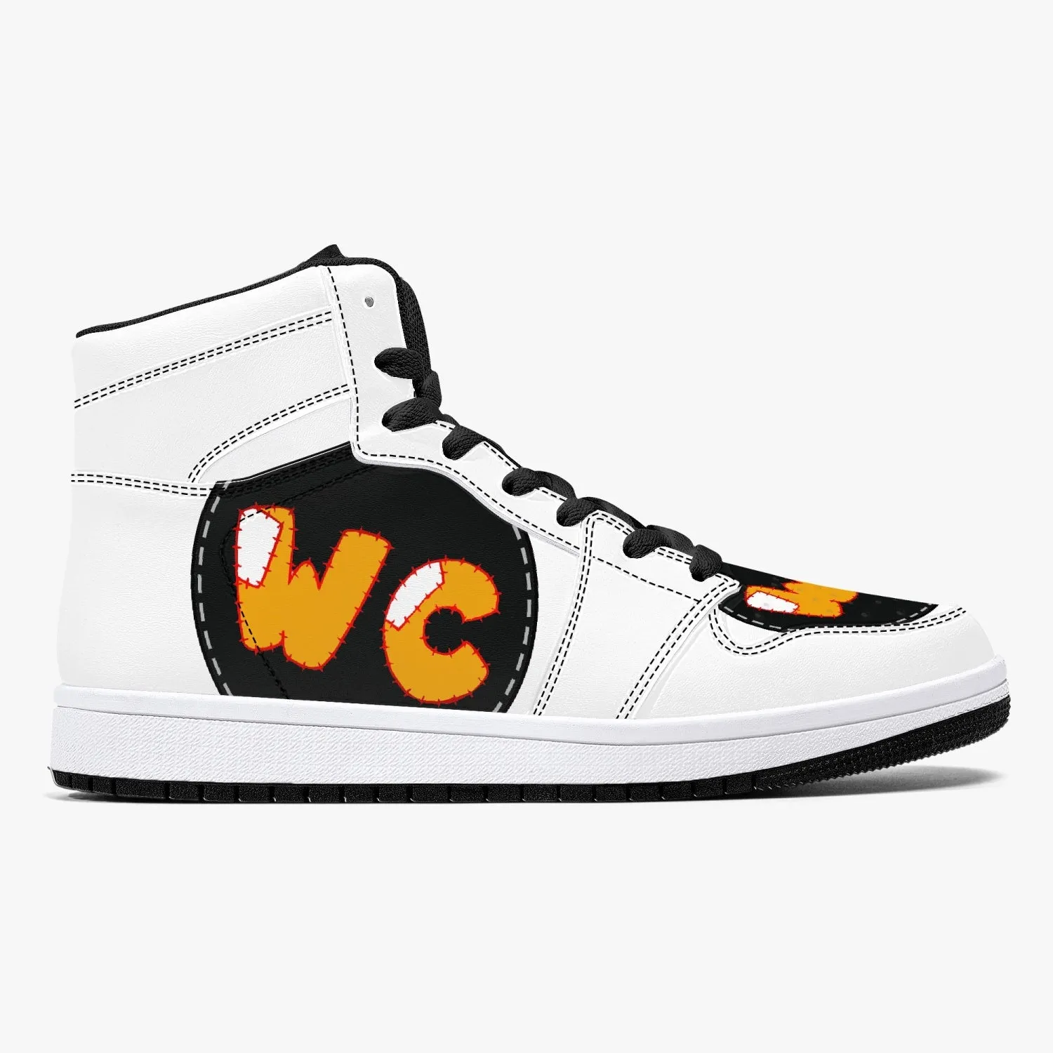 209. High-Top Leather Sneakers - White / Black