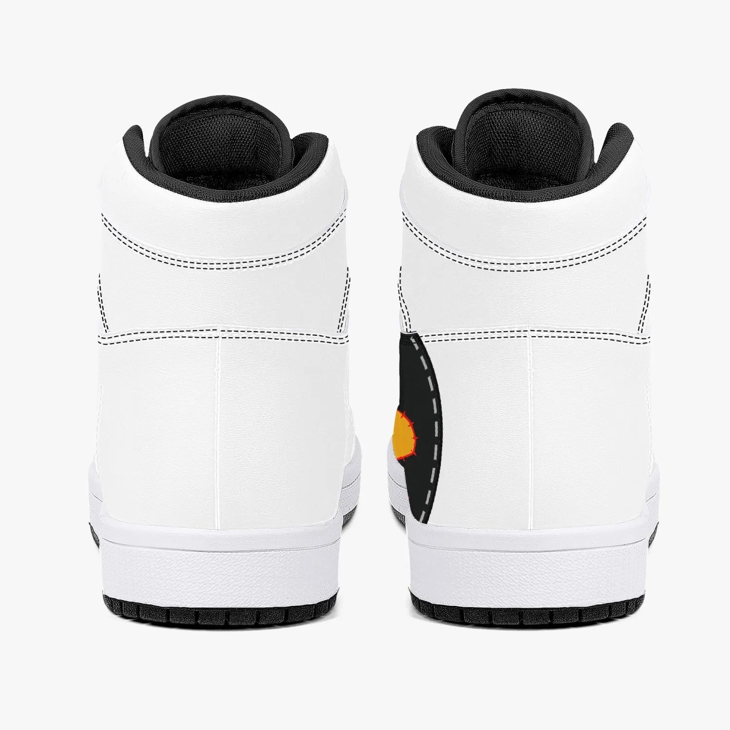 209. High-Top Leather Sneakers - White / Black