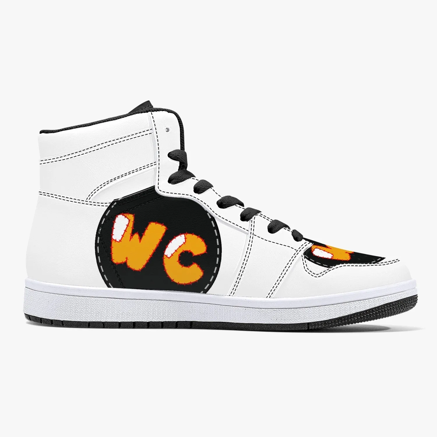 209. High-Top Leather Sneakers - White / Black