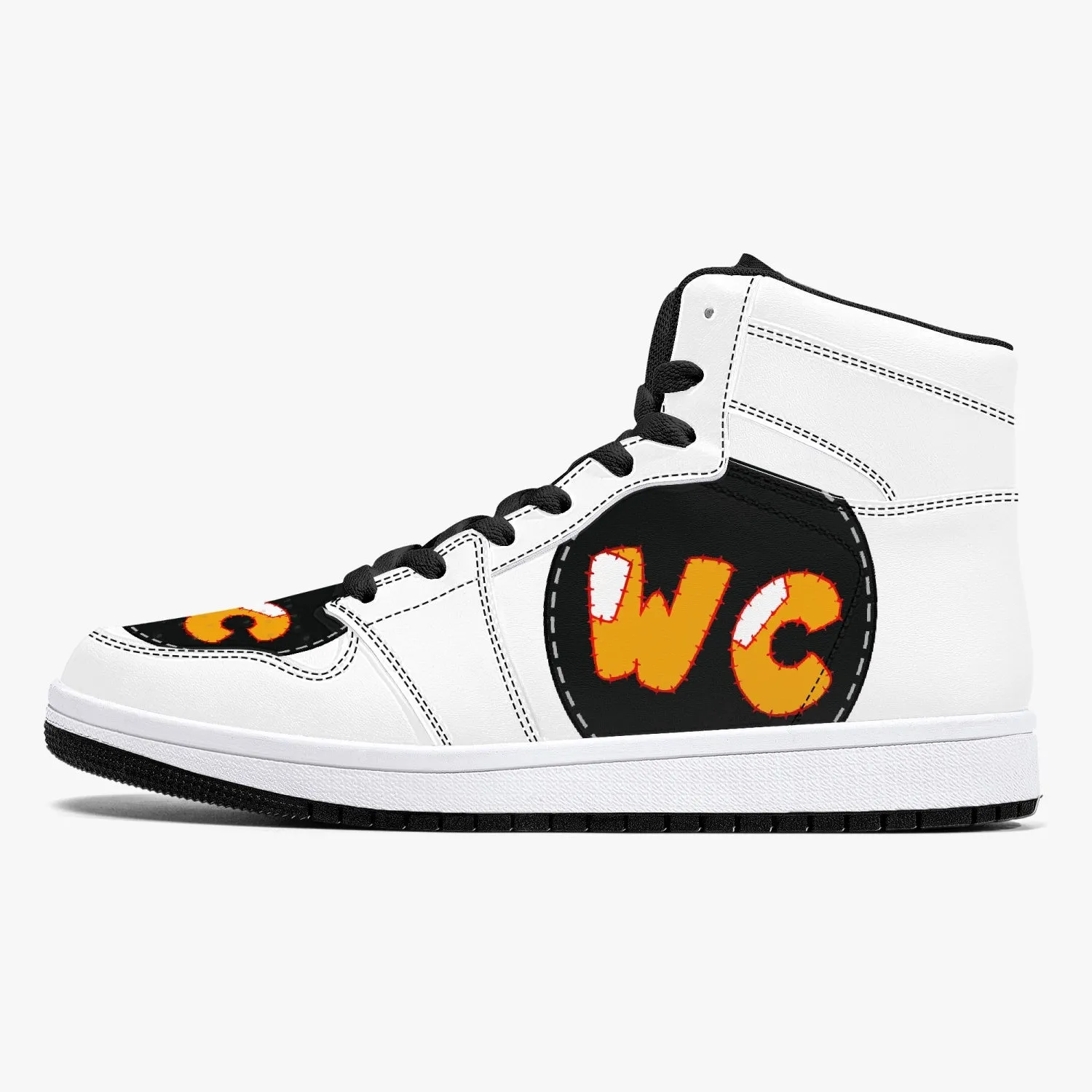 209. High-Top Leather Sneakers - White / Black