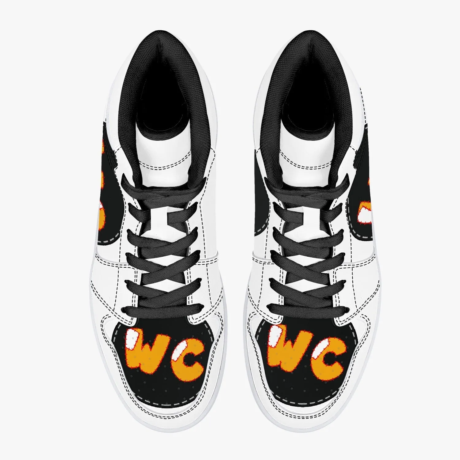 209. High-Top Leather Sneakers - White / Black