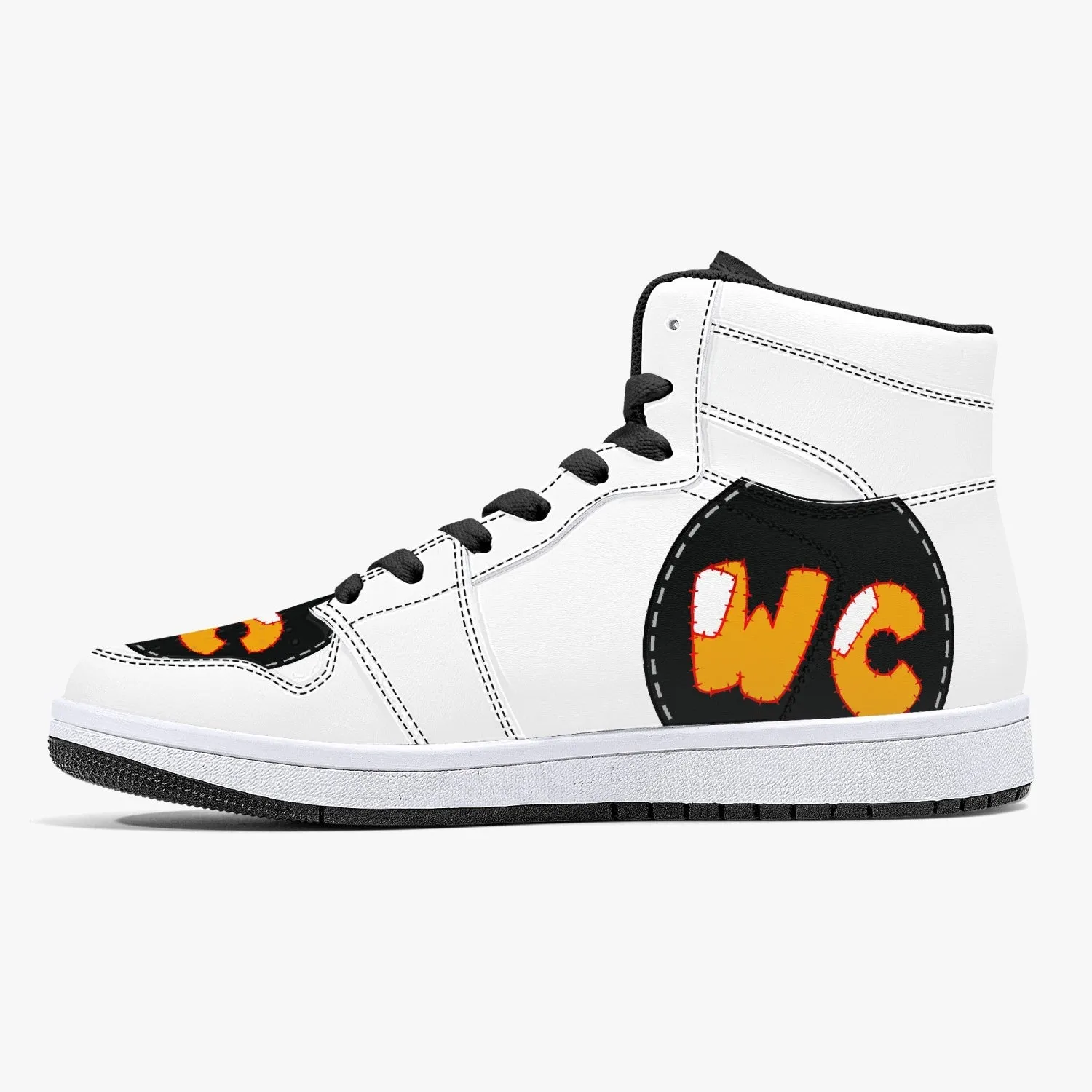 209. High-Top Leather Sneakers - White / Black