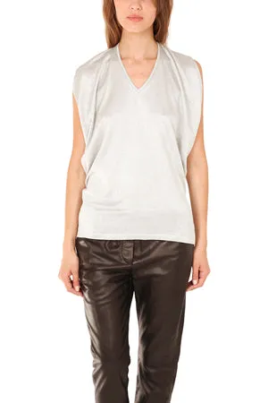 3.1 Phillip Lim Gathered Shoulder V Neck Tank