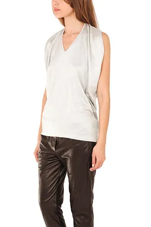 3.1 Phillip Lim Gathered Shoulder V Neck Tank