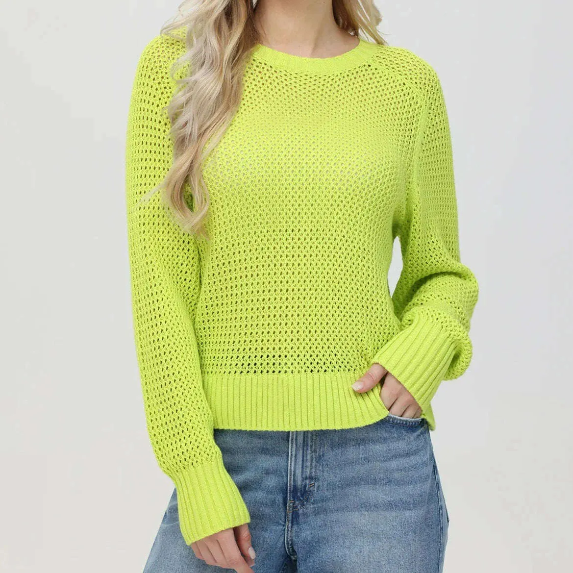 525 - Margot Crewneck Sweater - Wild Lime