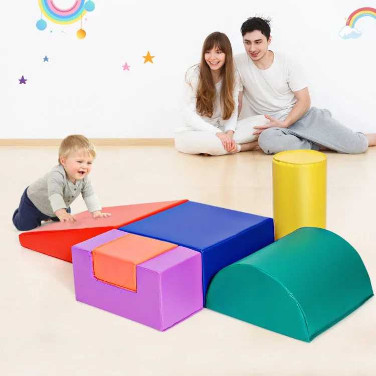 6 Piece Climb Crawl Play Set Indoor Kids Toddler