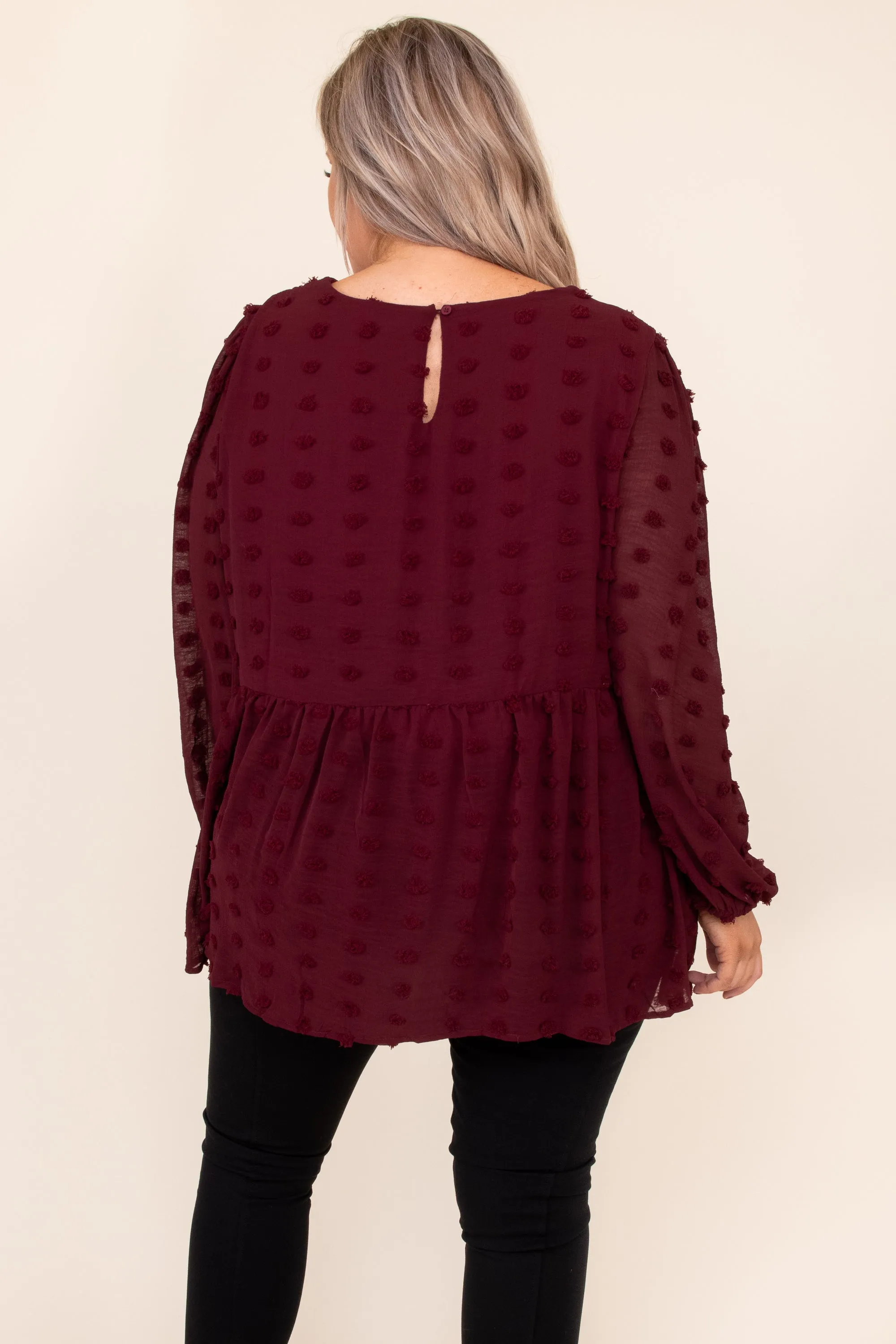 A Never Ending Love Top, Burgundy