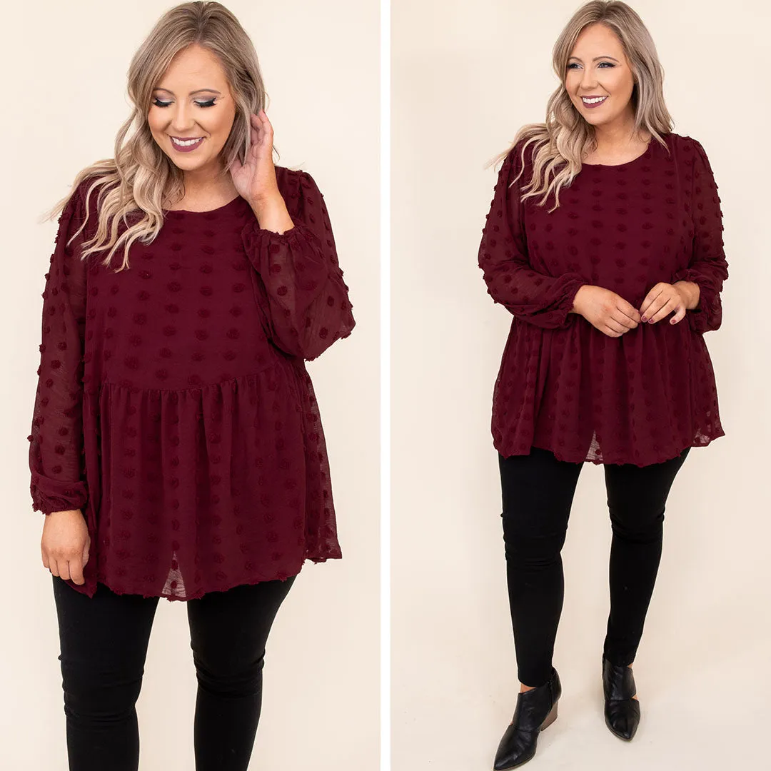 A Never Ending Love Top, Burgundy