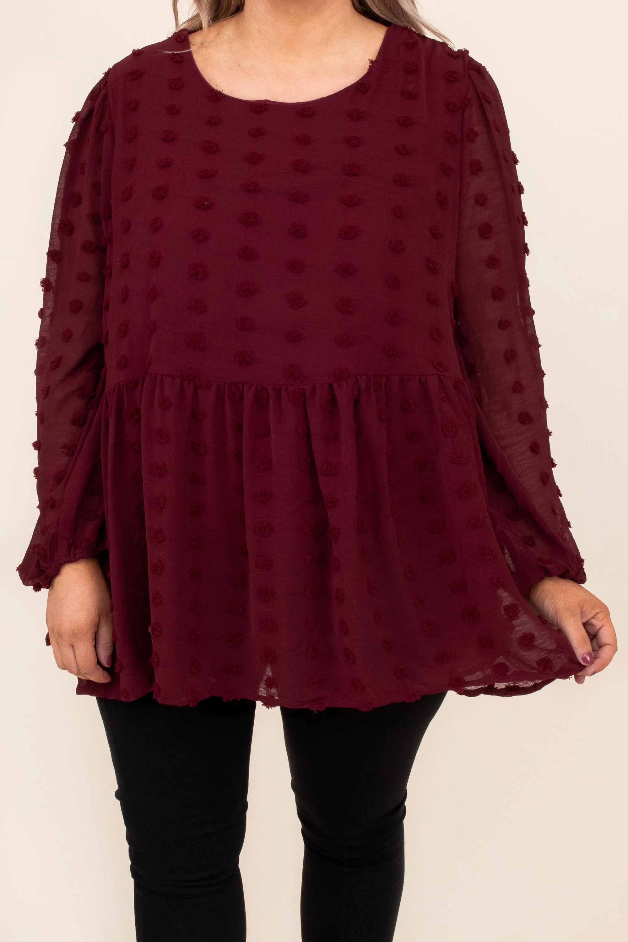 A Never Ending Love Top, Burgundy