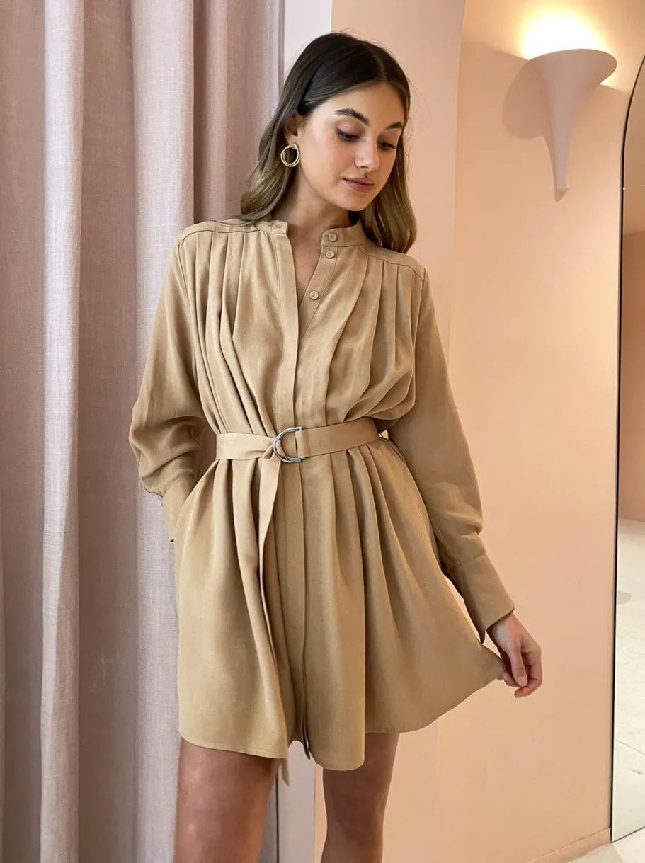 Acler Dawson Shirt Dress in Almond