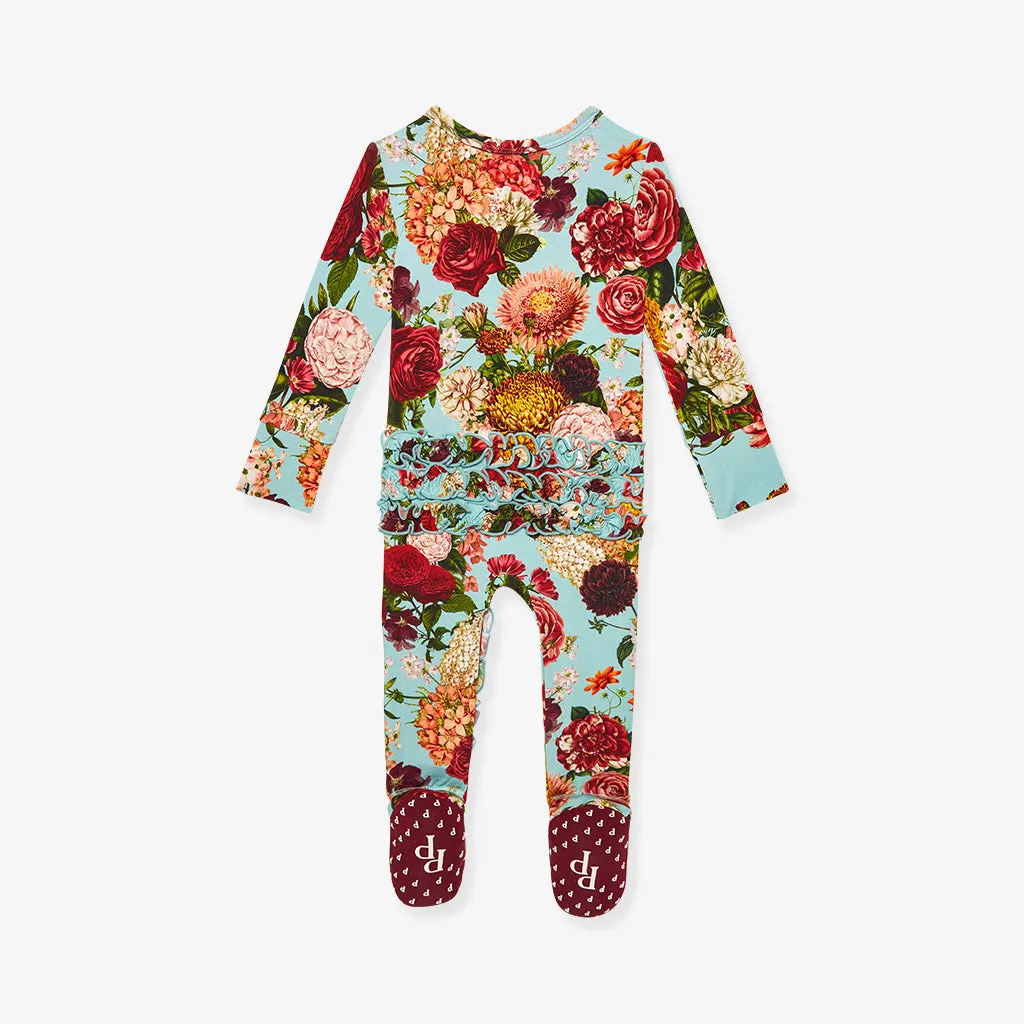 Adalynn Footie Ruffled Zippered One Piece