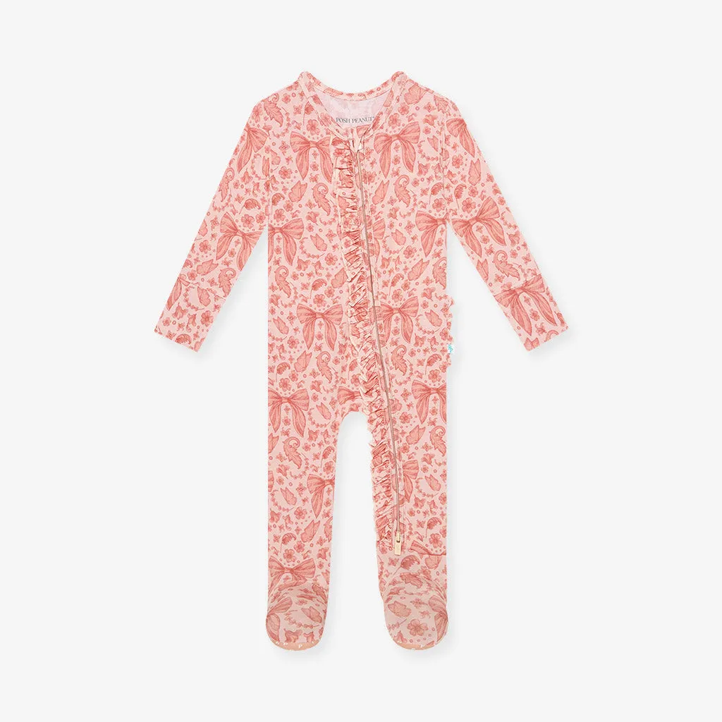 Adelaide Footie Ruffled Zippered One Piece