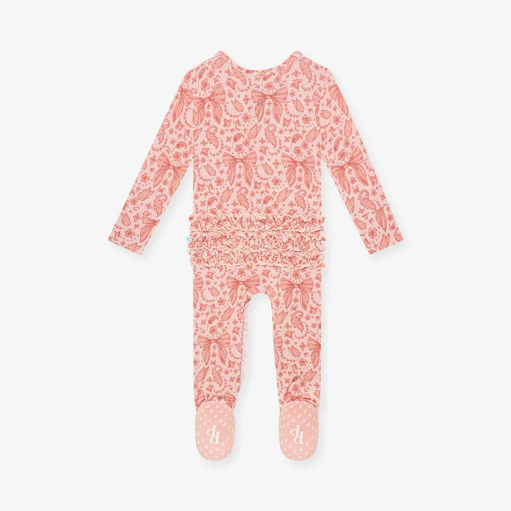 Adelaide Footie Ruffled Zippered One Piece