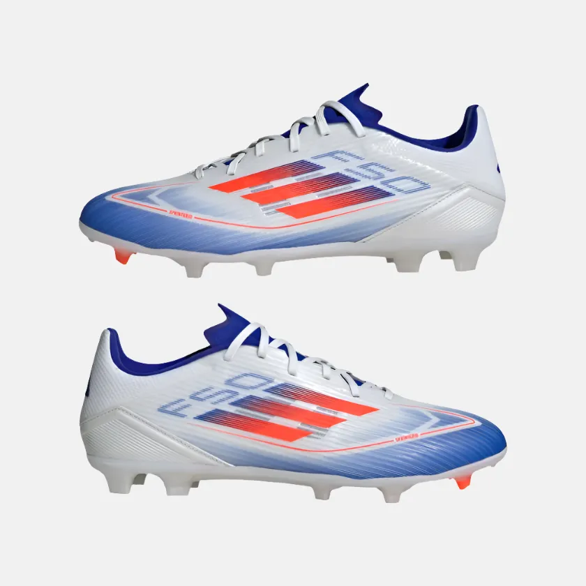 Adidas F50 League Firm Multi Ground Men's Football Shoes -Cloud White/Solar Red/Lucid Blue