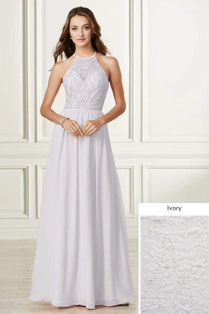 Adrianna Papell Platinum - 40175 Lace Halter Chiffon A-line Dress