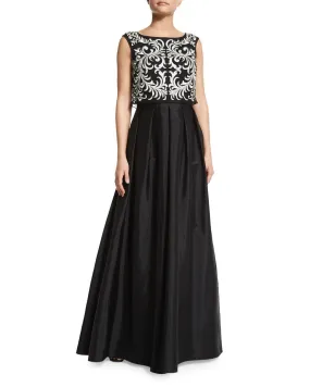 Aidan Mattox - Embroided A line Long Dress 54470750