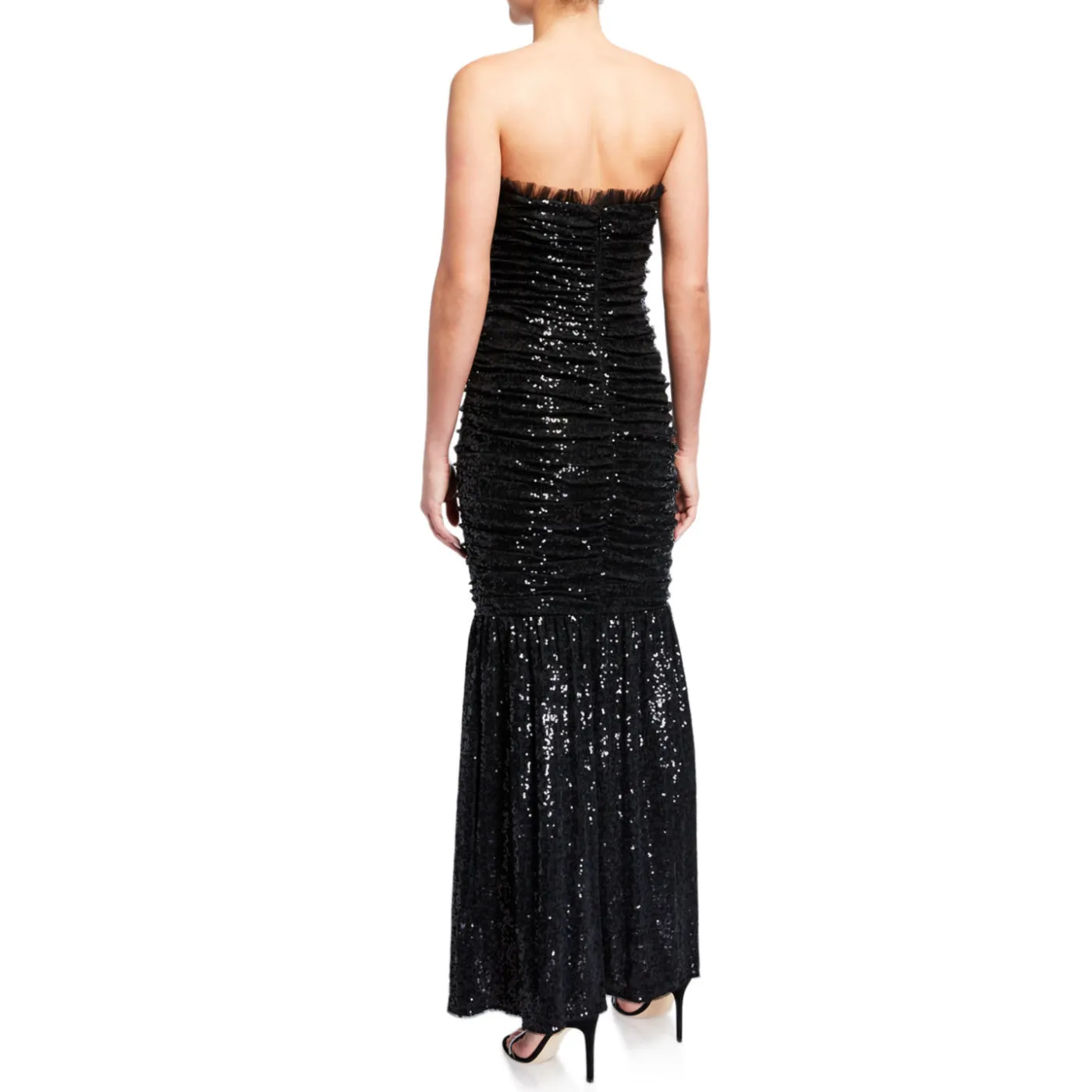 Aidan Mattox Ruched Sequin Strapless Dress