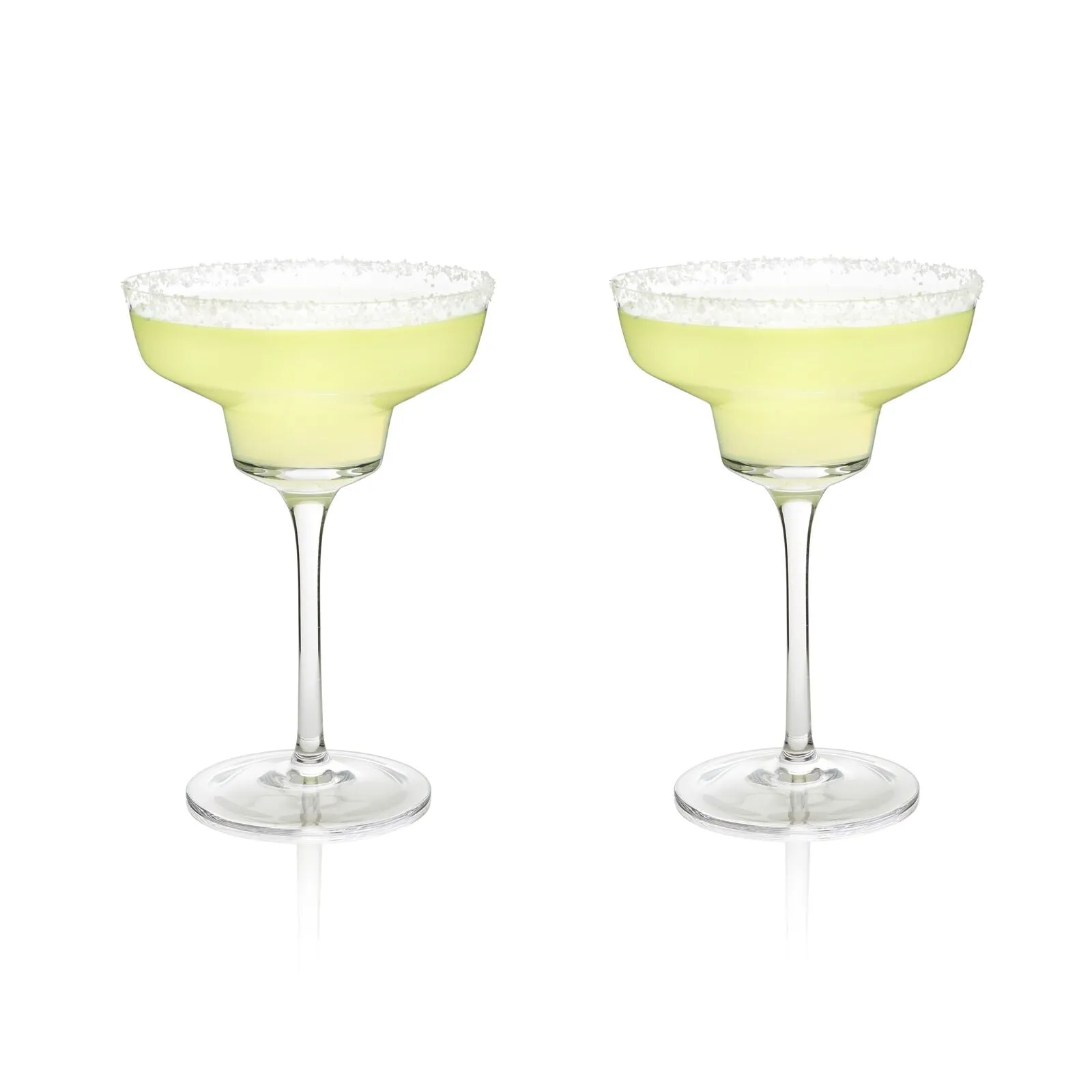 Angled Crystal Margarita Glasses S/2