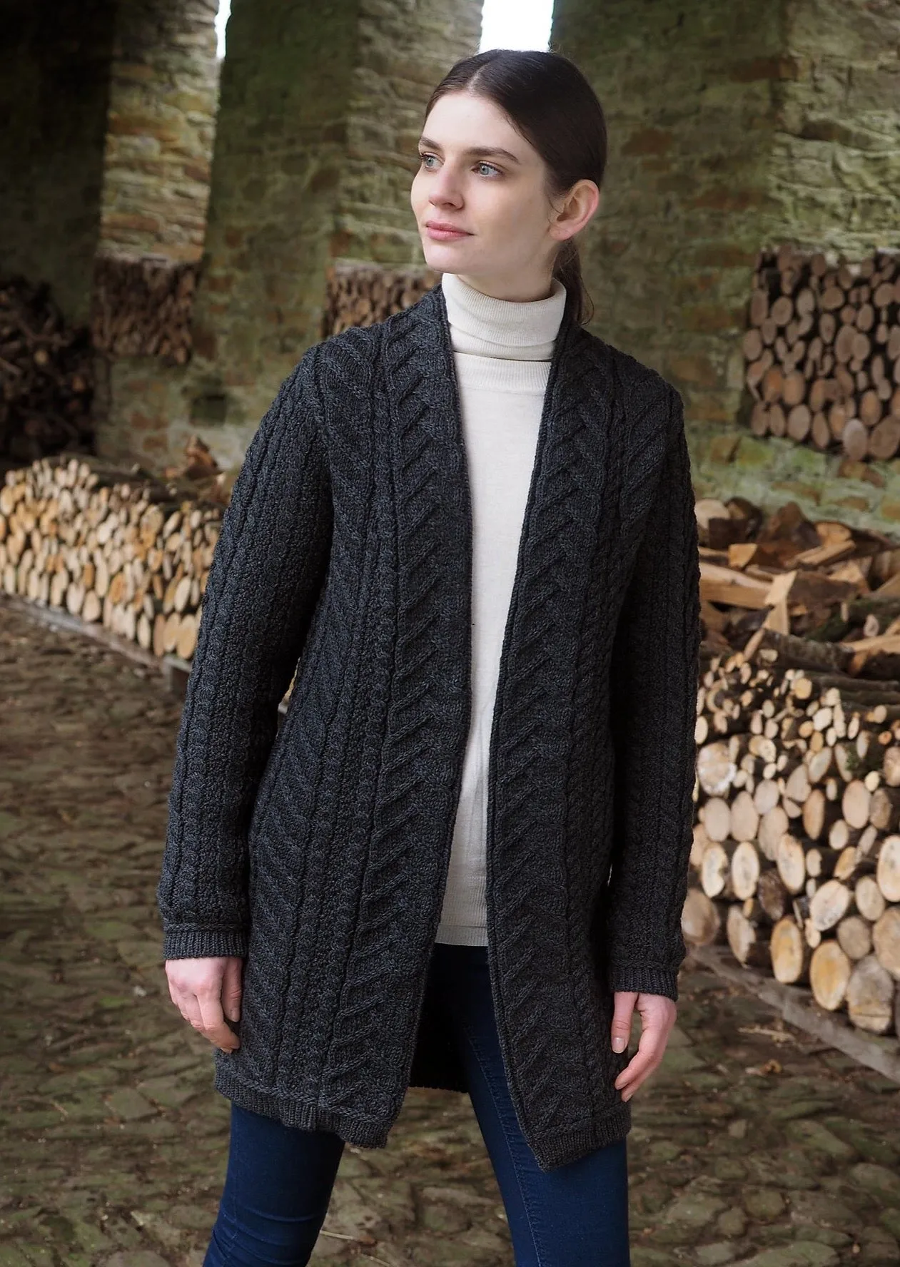 Aran Crafts Bandon Coat | Charcoal