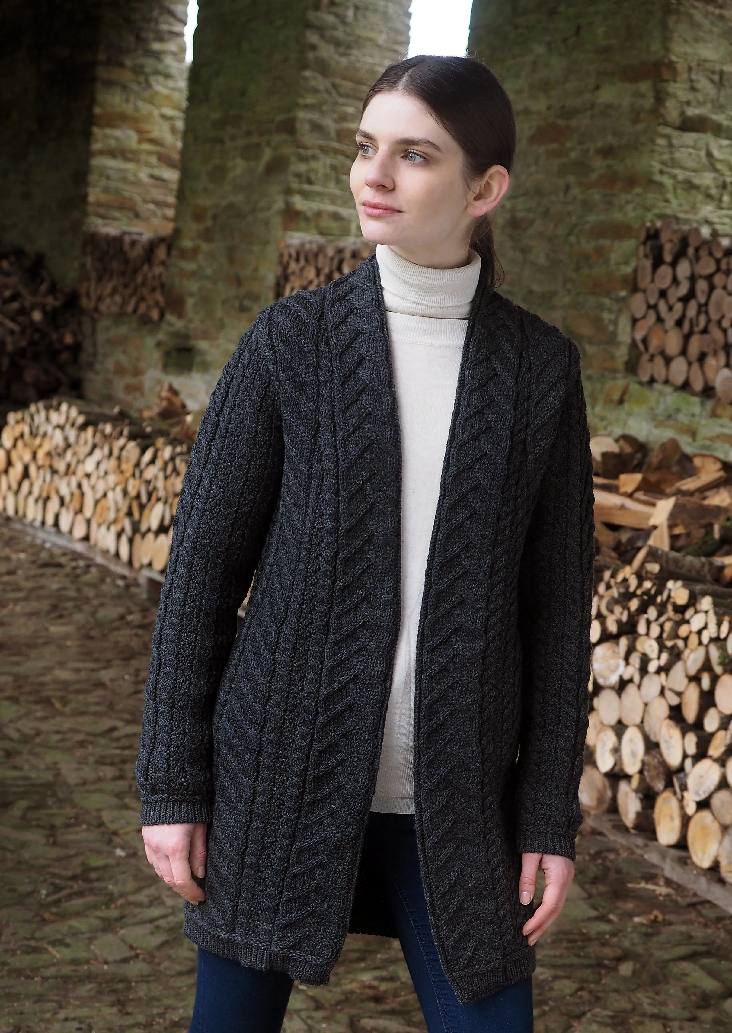 Aran Crafts Bandon Coat | Charcoal