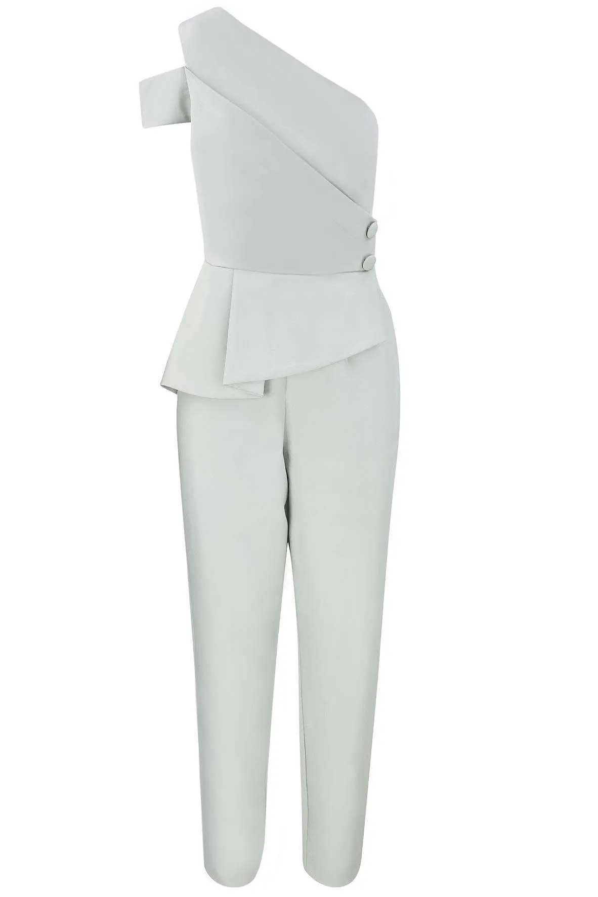 Asymmetric Button Detail Jumpsuit