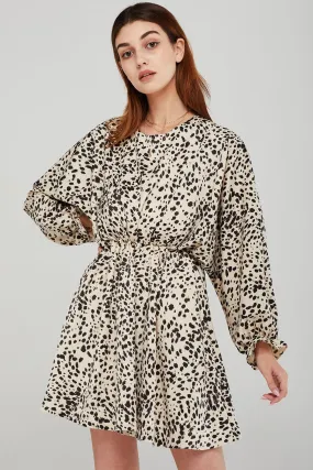 Audrey Brush Dotted Print Dress