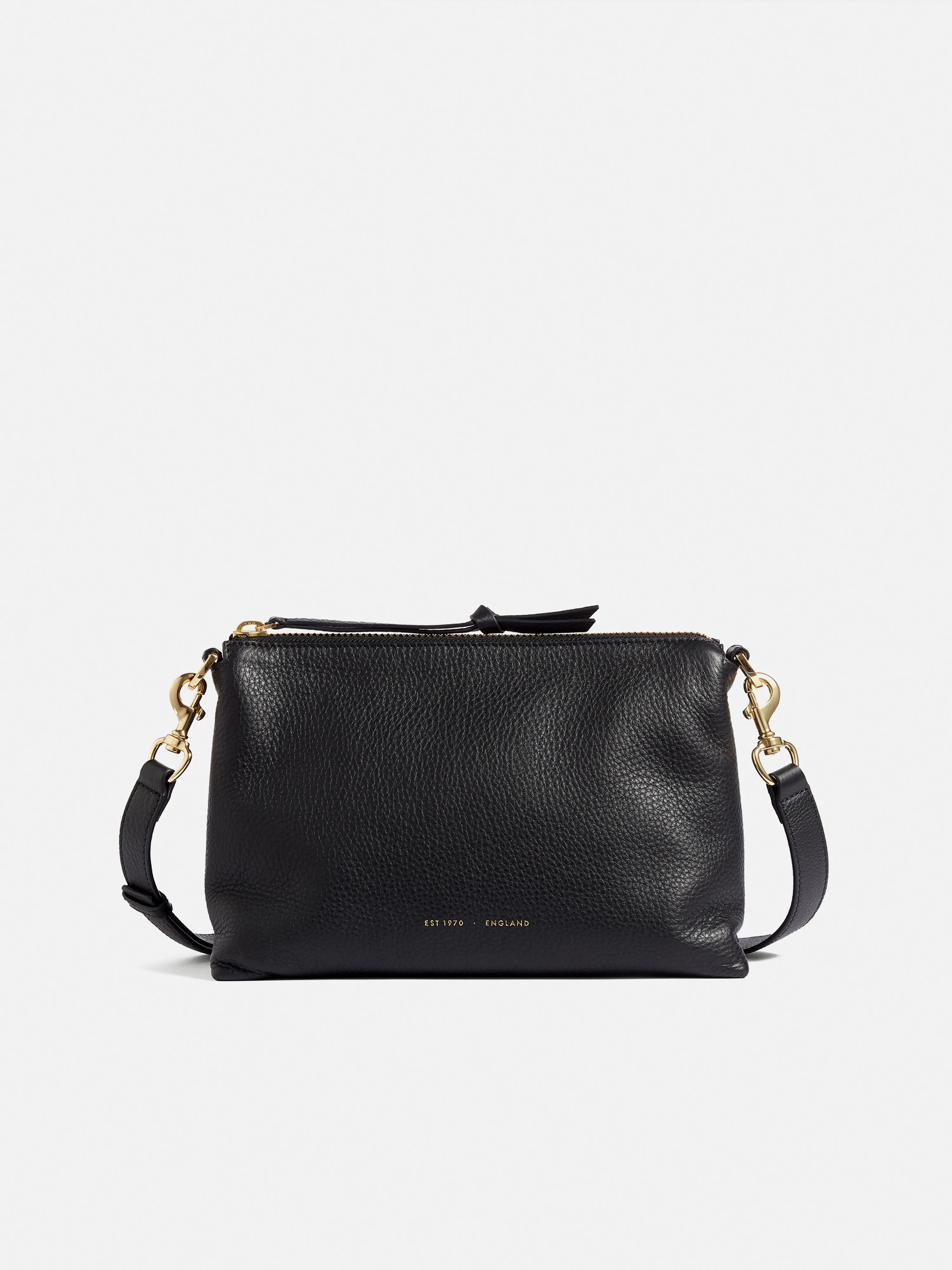 Ava Pebble Leather Crossbody | Black