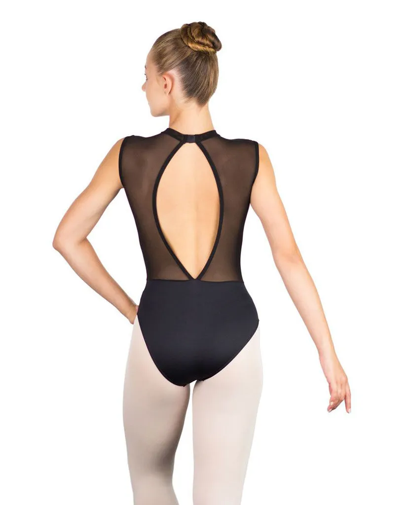 Ballet Rosa Harper High Neck Mesh Open Back Sleeveless Leotard - Womens