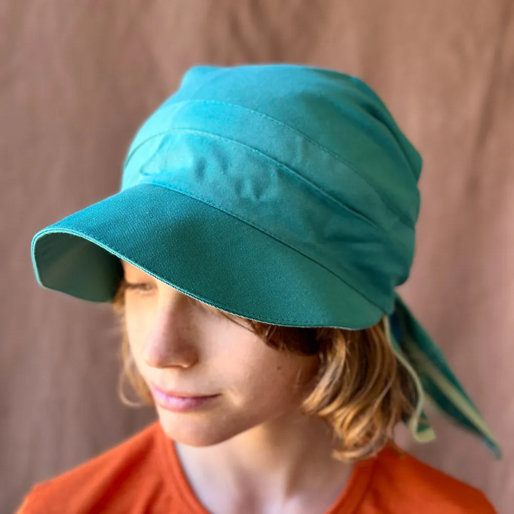 Bandana Style Sun Visor in 100% Organic Cotton UV60  (Child-Adult)