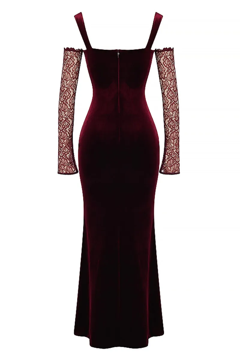 Beautiful Evening Graceful Velvet Maxi Dress