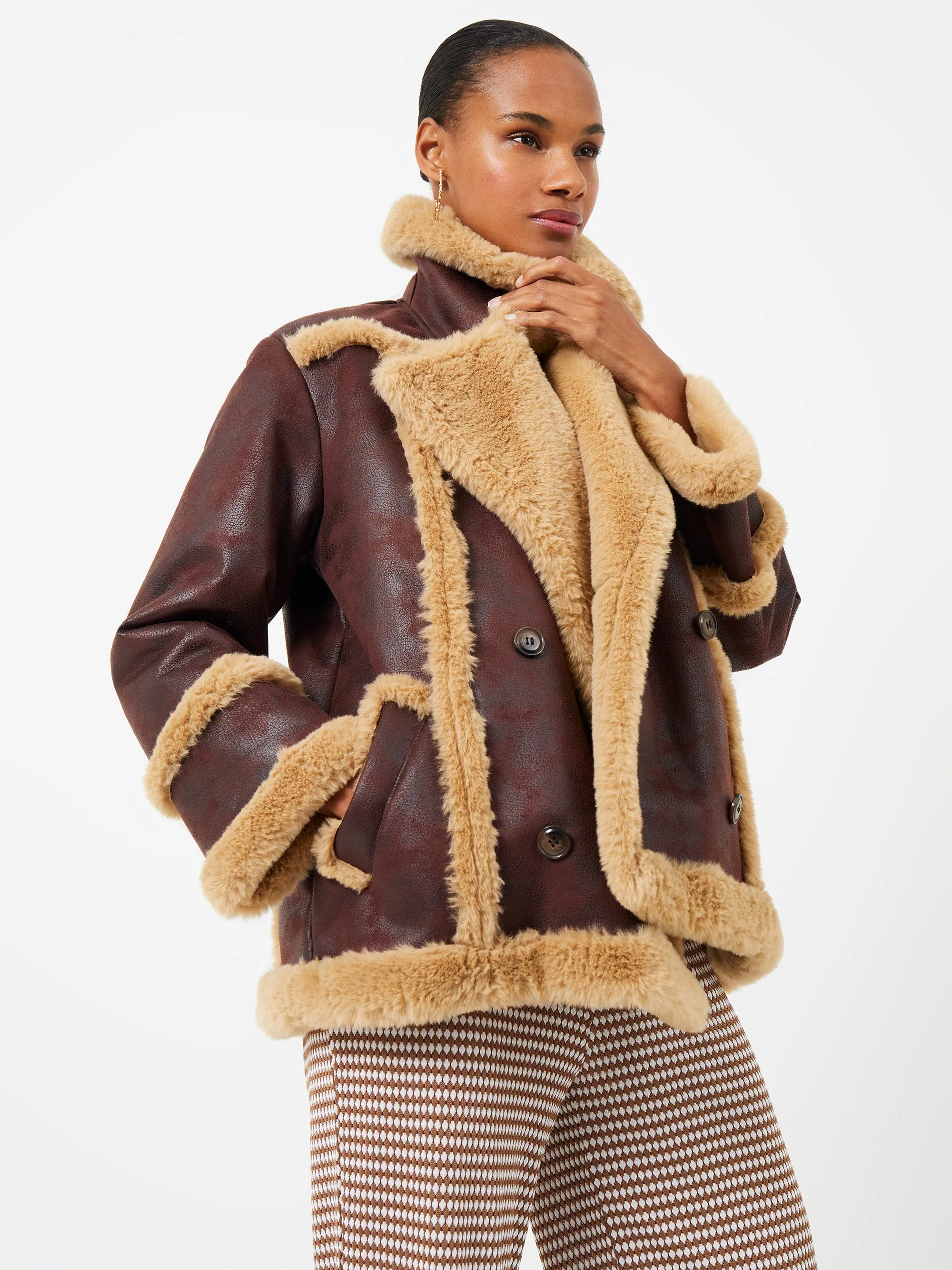 Belen Faux Fur Double Breasted Coat