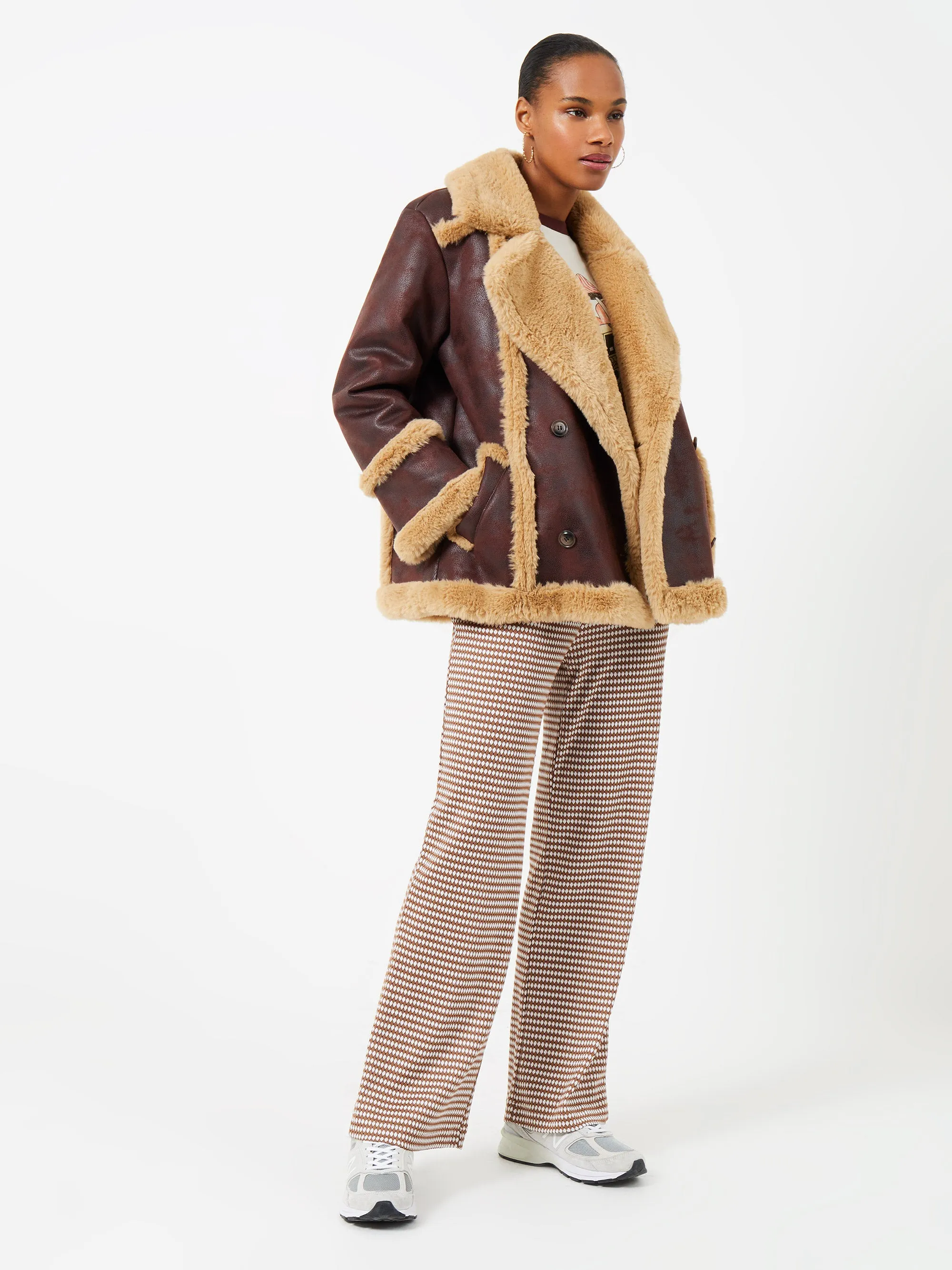 Belen Faux Fur Double Breasted Coat