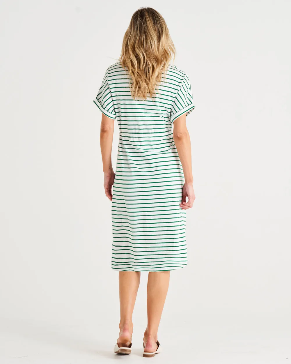 Betty Basics Liza Dress Meadow Green Stripe