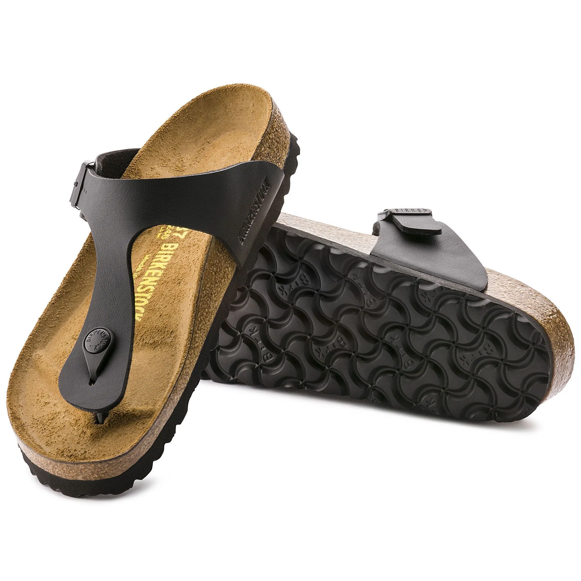 BIRKENSTOCK GIZEH BLACK BIRKO-FLOR