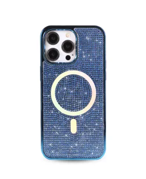 Blue Crystal Glam MagSafe Phone Case