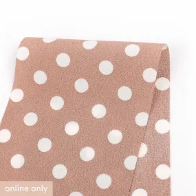 Bold Polka Dot Viscose Crepe - Old Rose