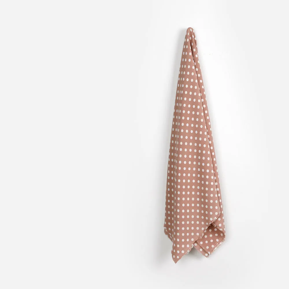 Bold Polka Dot Viscose Crepe - Old Rose