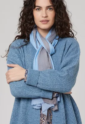 Border Stripe Scarf - Blue