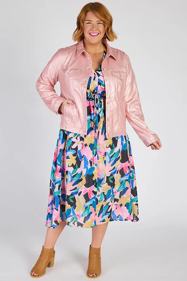 Brigitta Pink Metallic Jacket