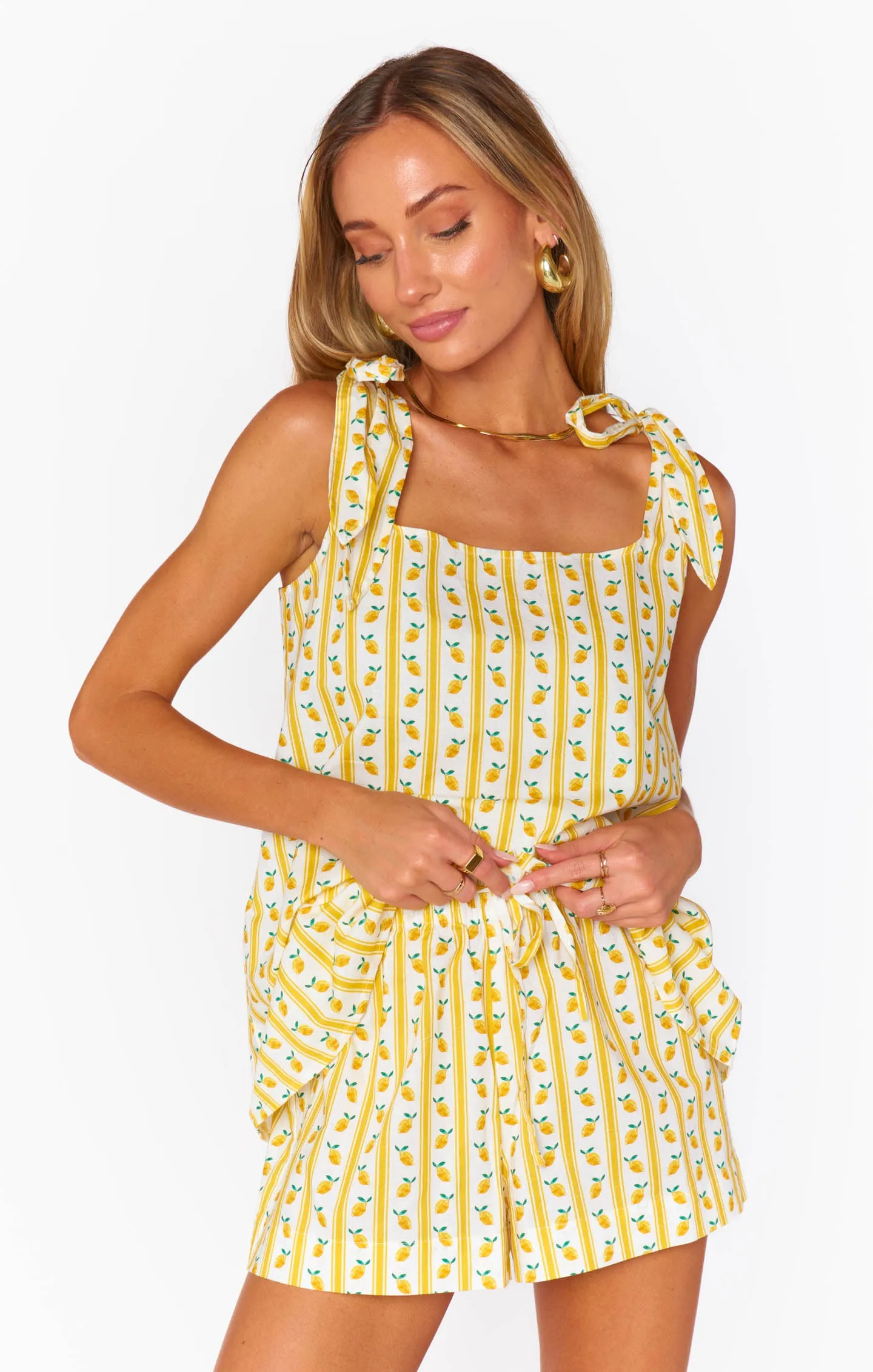 Britt Bow PJ Set ~ Limoncello Stripe