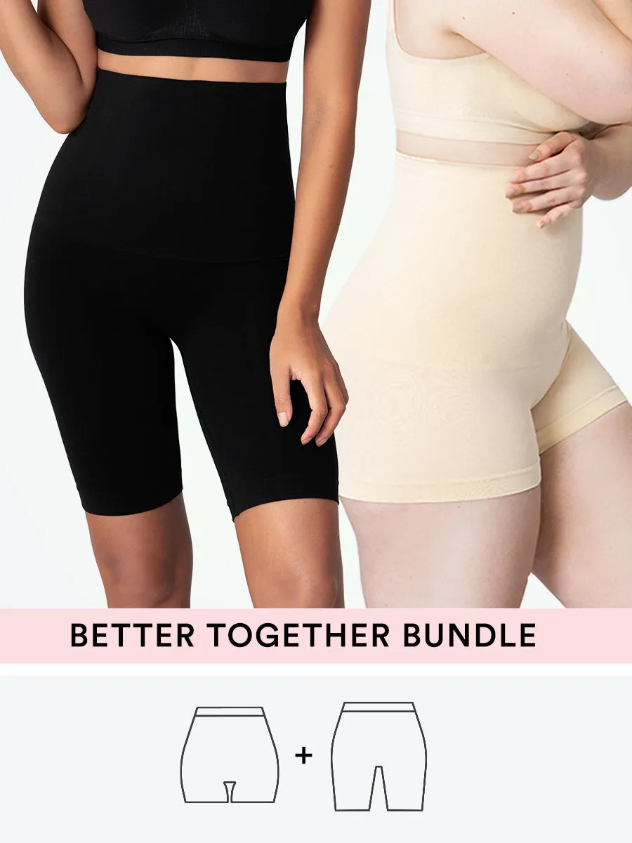 Bundle Shapermint Essentials - 1 High-Waisted Shaper Shorts   1 High-Waisted Shaper Boyshort