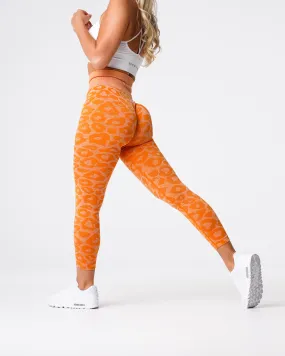 Burnt Orange Leopard Seamless Leggings