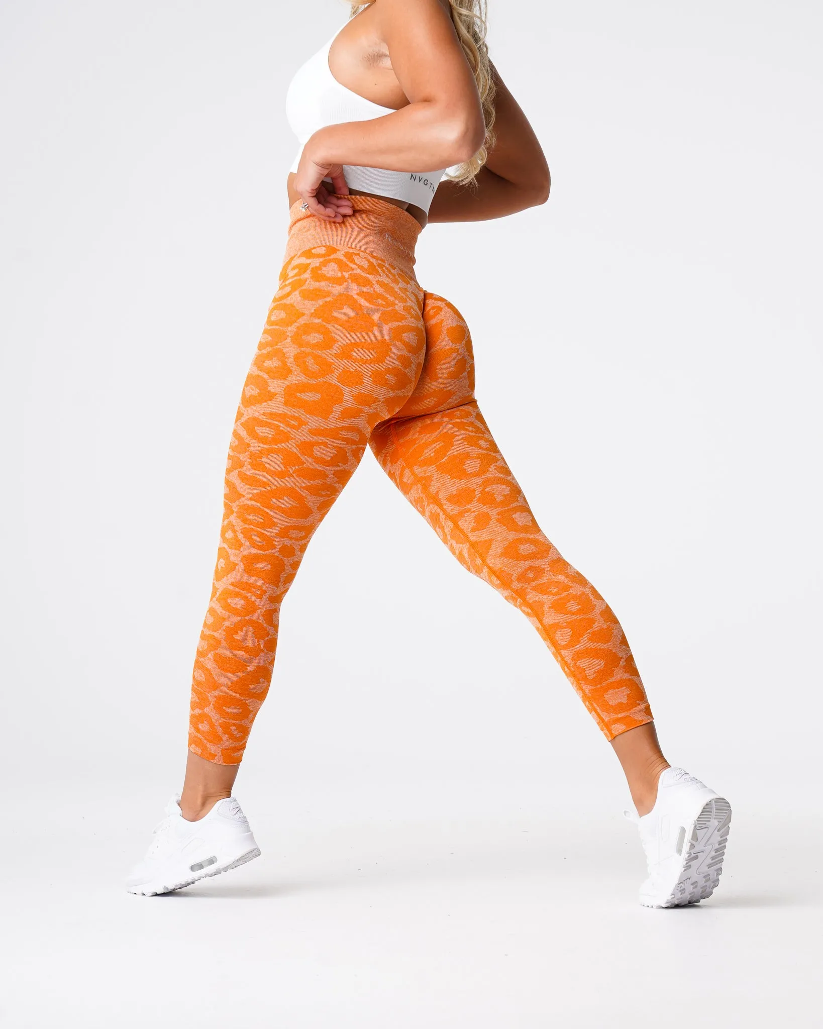 Burnt Orange Leopard Seamless Leggings