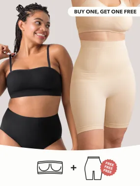 Buy 1, Get 1 FREE: 1 Strapless Bra   1 FREE High-Waisted Shaper Shorts